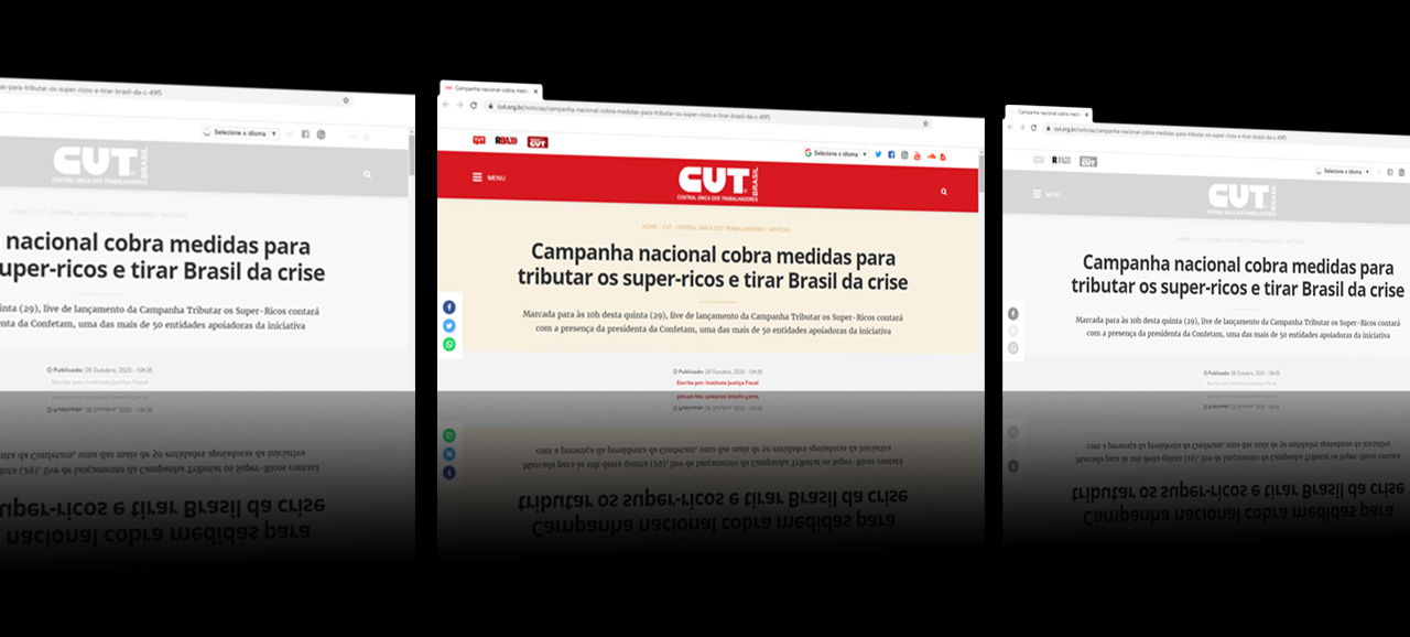 Leia mais sobre o artigo CUT – Campanha nacional cobra medidas para tributar os super-ricos e tirar Brasil da crise