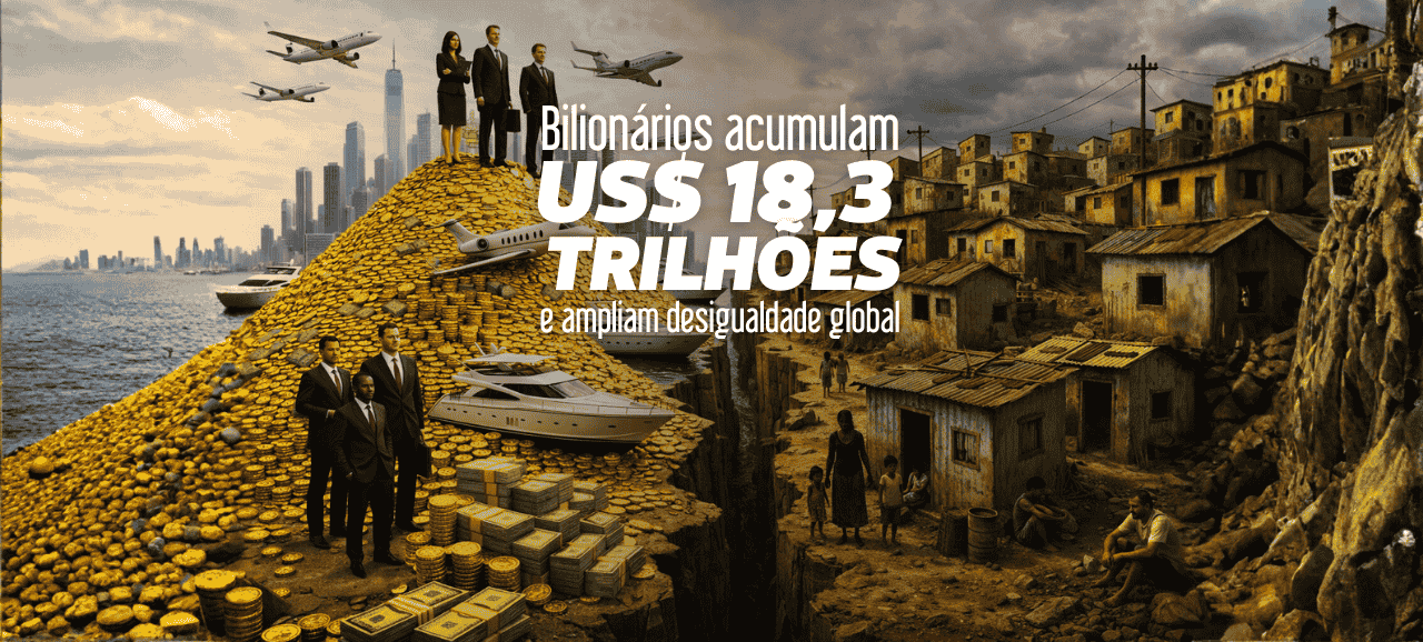 Bilionários acumulam US$ 18,3 trilhões e ampliam desigualdade global, aponta IJF