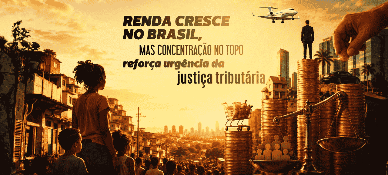 Renda cresce no Brasil, mas concentração no topo reforça urgência da justiça tributária